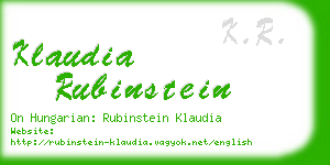 klaudia rubinstein business card